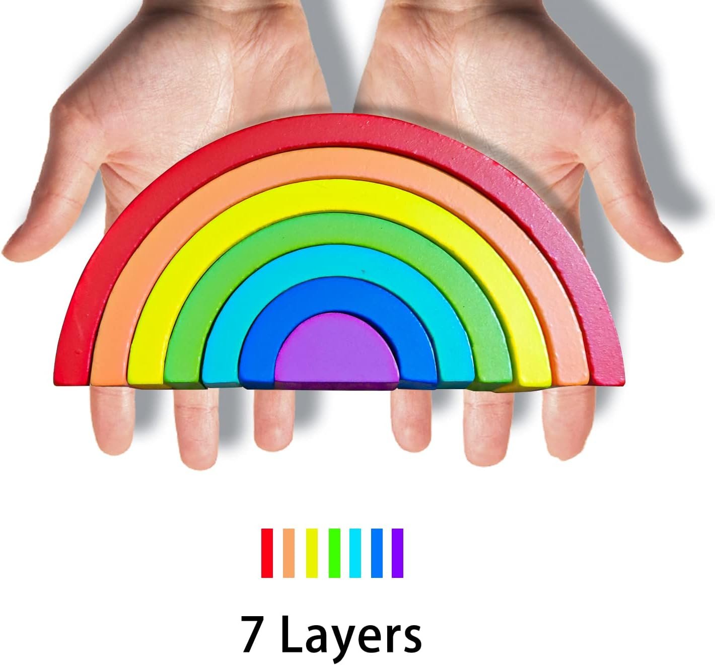 Wooden Rainbow Stacking Toy – Montessori Toy (18M+) - Image 5