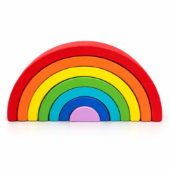 Wooden Rainbow Stacking Toy – Montessori Toy (18M+)