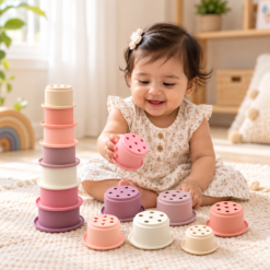 Soft Silicone Stacking Cups with Shapes (6M+) - Image 2